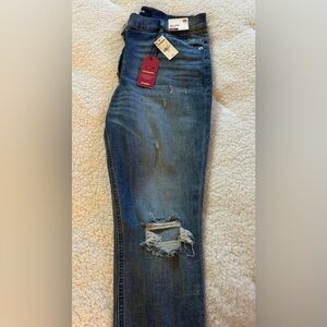 Express High Rise Distressed Ankle Legging Blue Jeans. Size 12R.